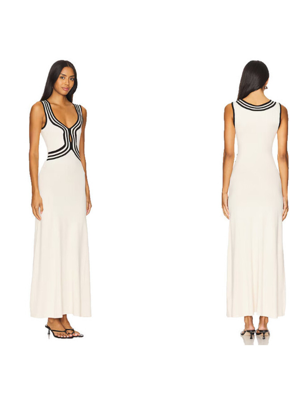 Sovere Swell Knit Long Dress  sleevless black beige size M NWT $219msrp - Picture 2 of 9